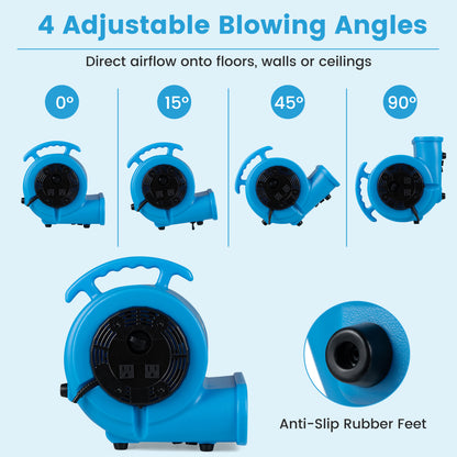 Air Mover Blower Fan 1000 CFM 3-Speed Commercial Grade