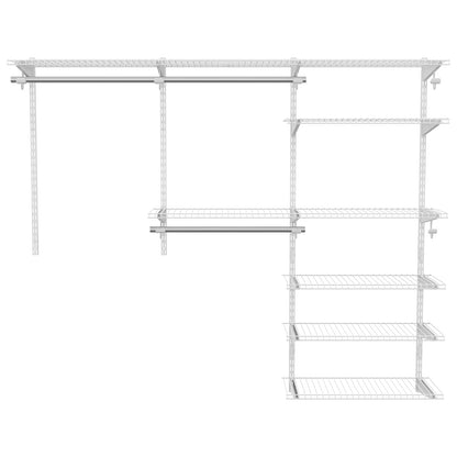 Adjustable Closet Organizer Kit with Shelves and Hanging Rods for 4 to 6 Feet-White