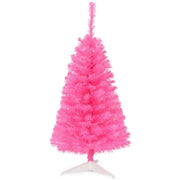 3 ft Premium Artificial Christmas Mini Tree with Stand-Pink - Pink