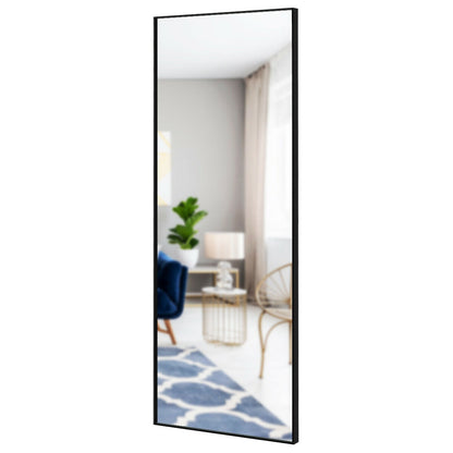 59 Inch Full Length Mirror Large Rectangle Bedroom Mirror-Black - Black