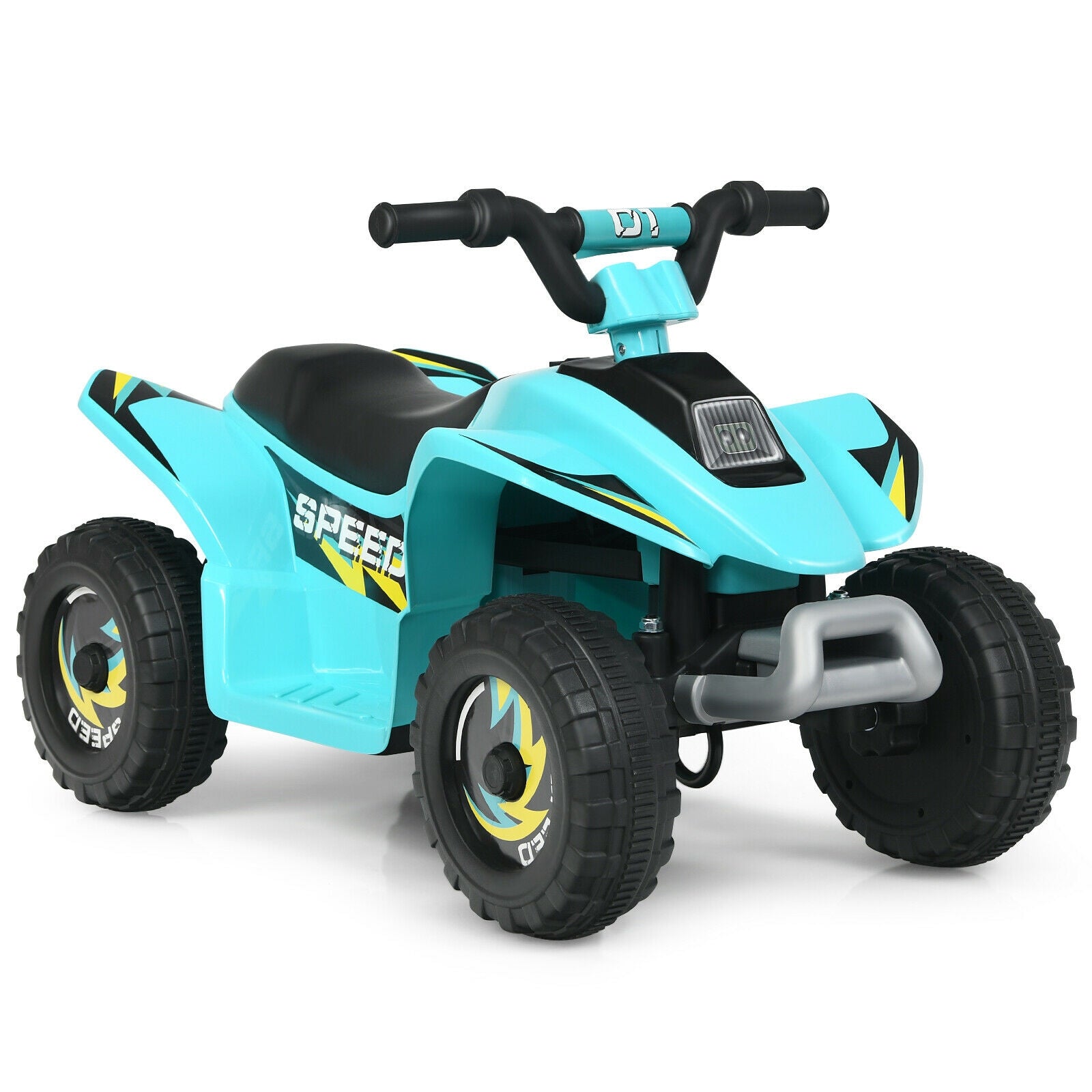 6V Kids Electric ATV 4 Wheels Ride-On Toy -Black - Blue