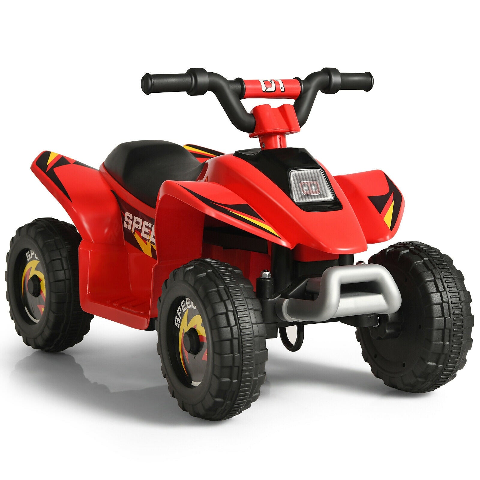 6V Kids Electric ATV 4 Wheels Ride-On Toy -Black - Red