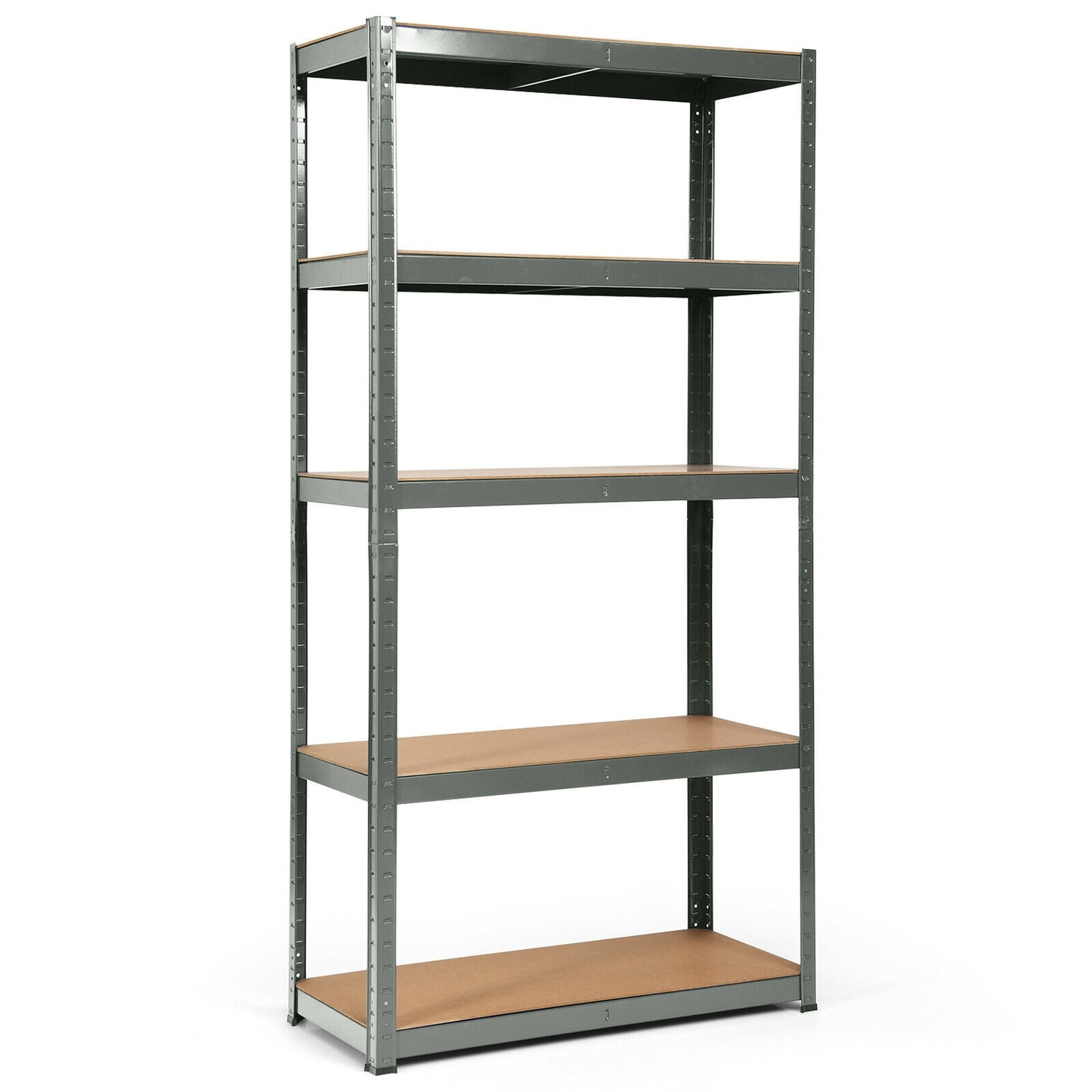 72 Inch Storage Shelf Steel Metal 5 Levels Adjustable Shelves - Gray