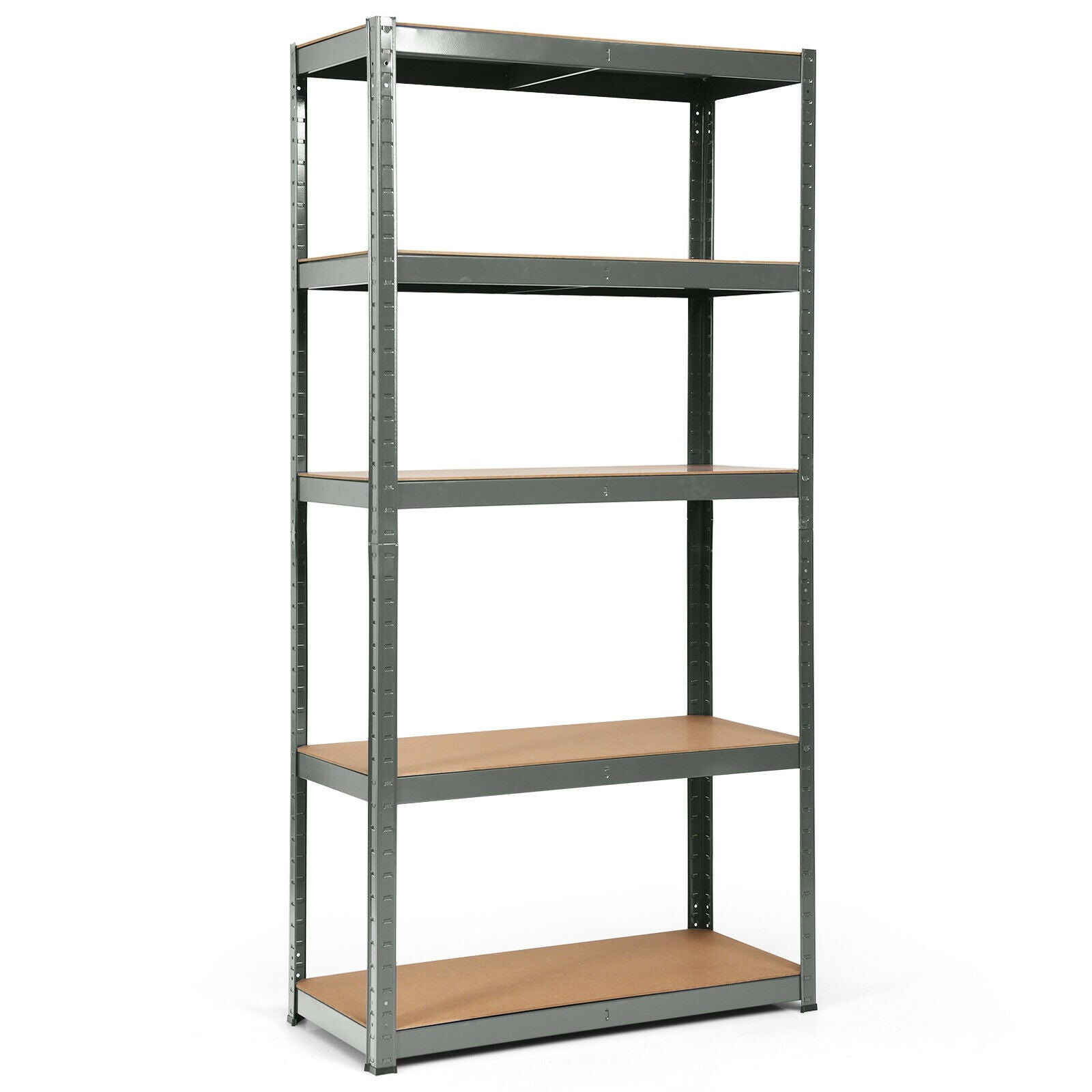 72 Inch Storage Shelf Steel Metal 5 Levels Adjustable Shelves - Gray