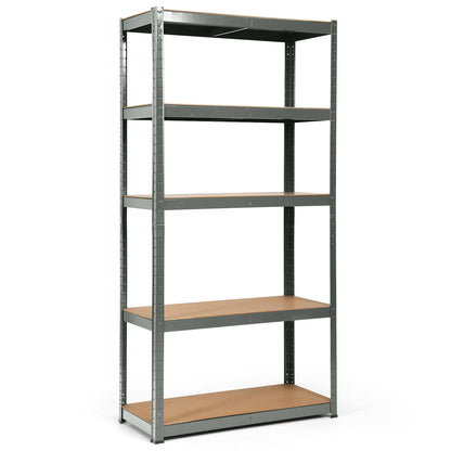 72 Inch Storage Shelf Steel Metal 5 Levels Adjustable Shelves - Gray