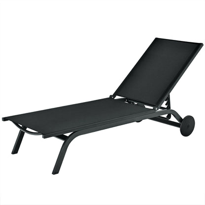 Aluminum Fabric Outdoor Patio Lounge Chair with Adjustable Reclining