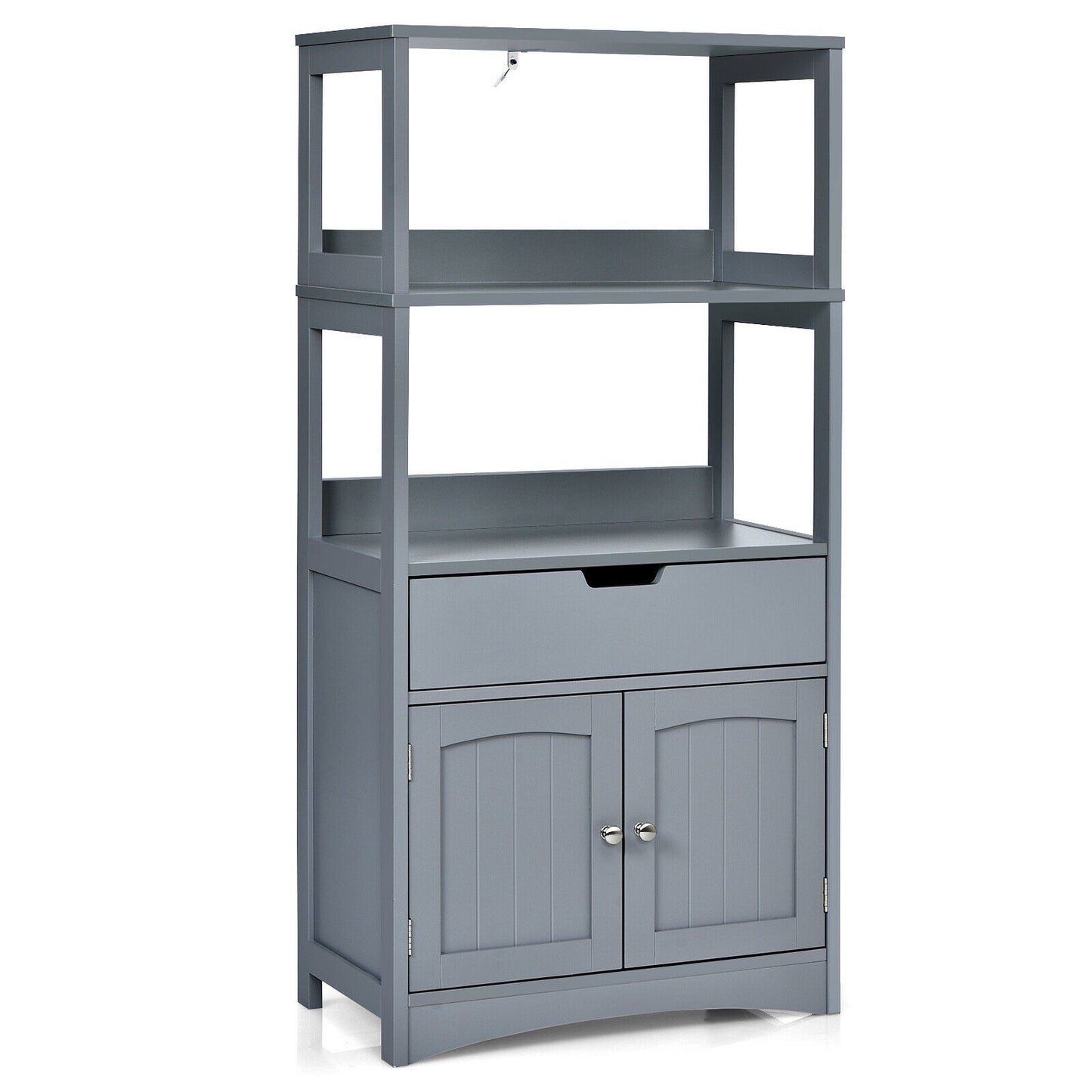 Bathroom Storage Cabinet with Drawer and Shelf Floor Cabinet - Gray