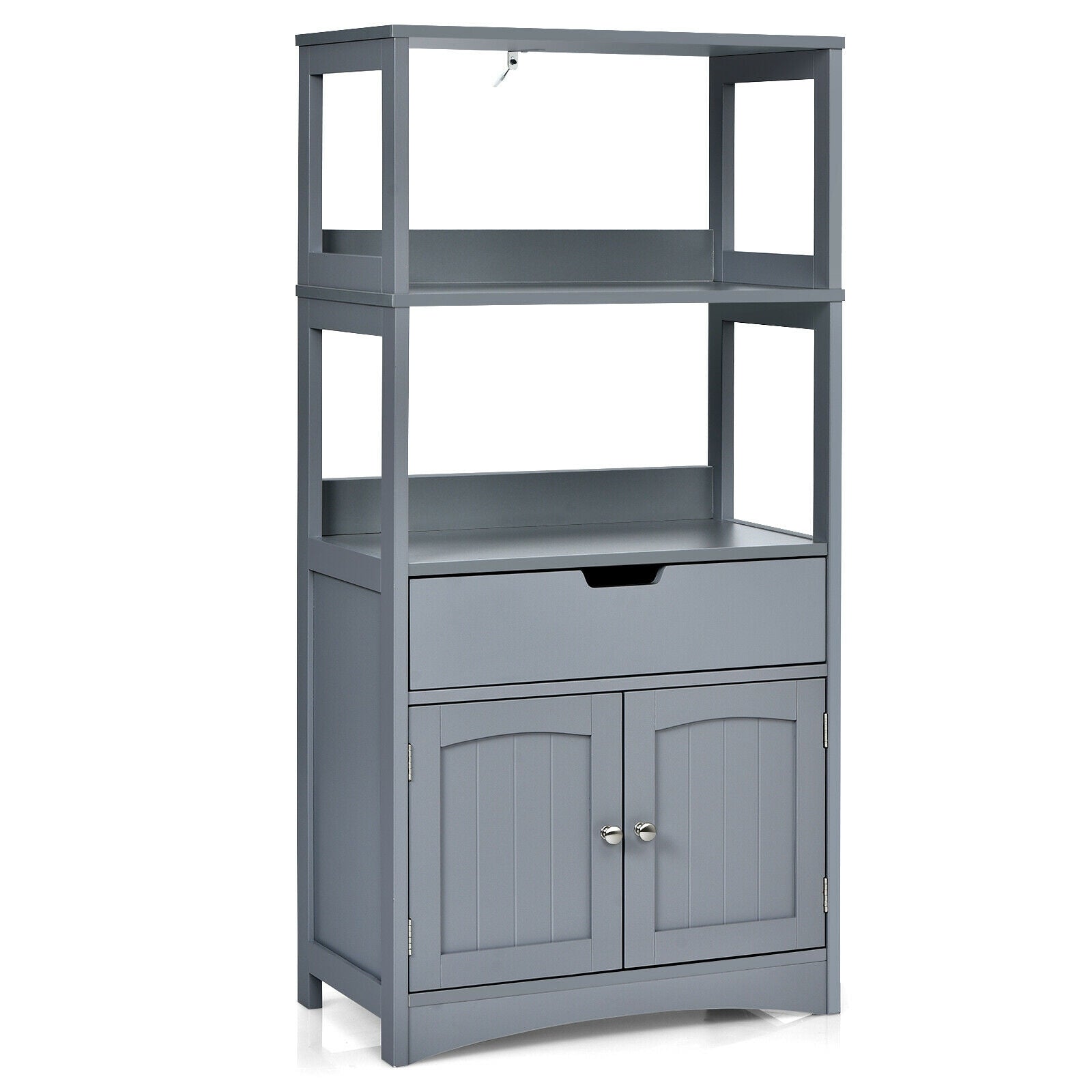 Bathroom Storage Cabinet with Drawer and Shelf Floor Cabinet - Gray