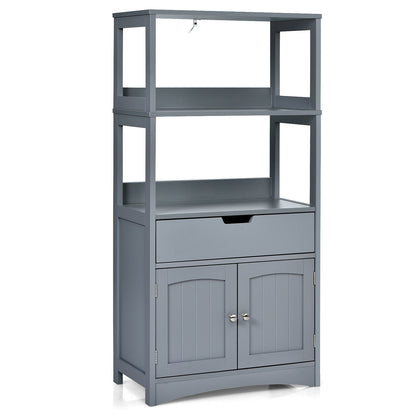 Bathroom Storage Cabinet with Drawer and Shelf Floor Cabinet - Gray