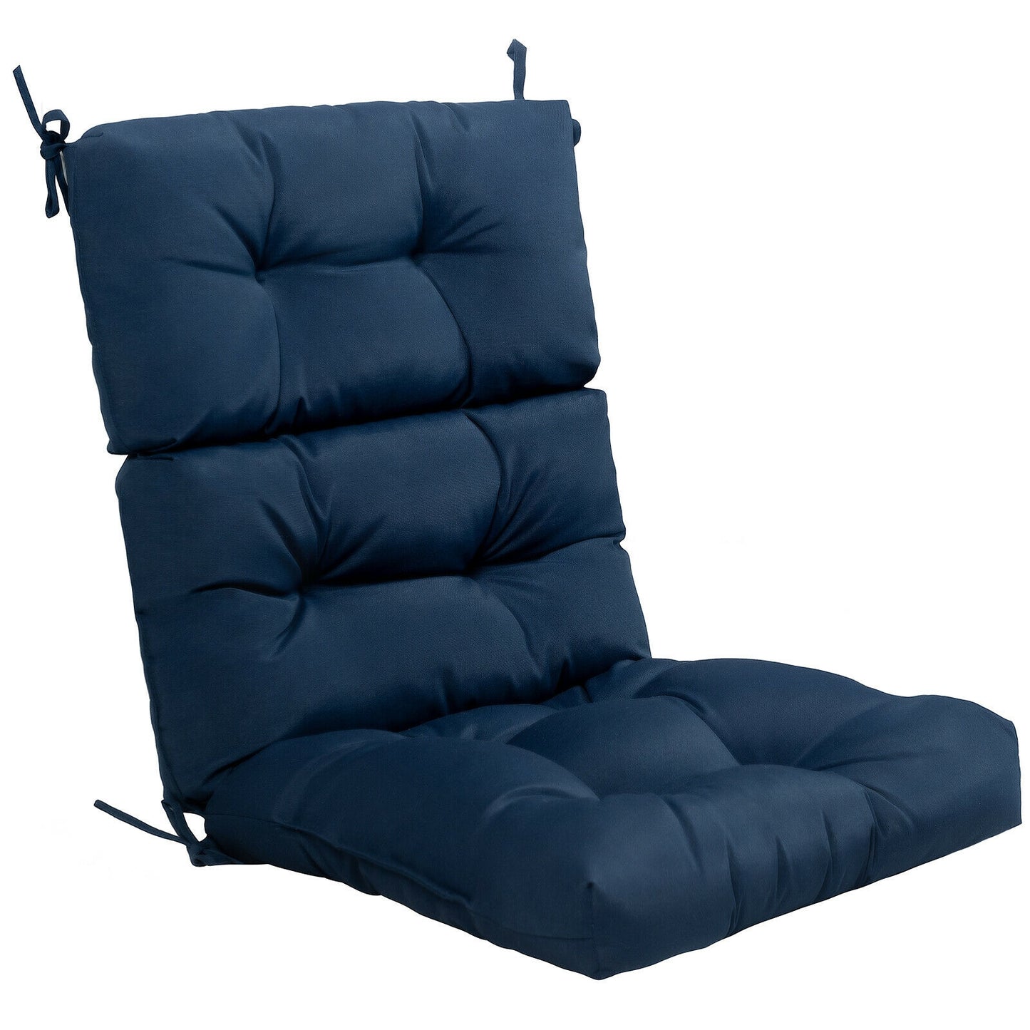 22 x 44 Inch Tufted Outdoor Patio Chair Seating Pad-Gray - Blue
