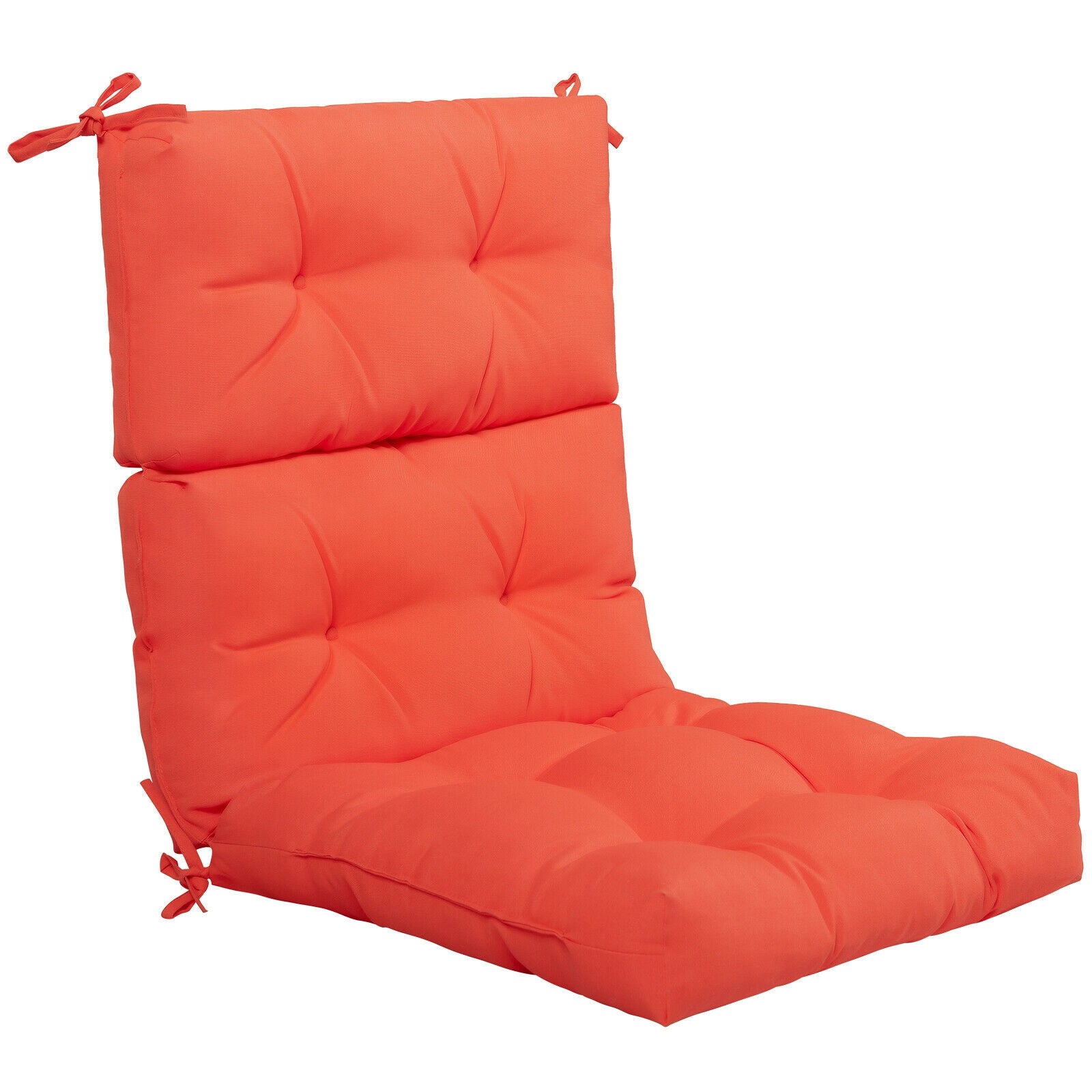 22 x 44 Inch Tufted Outdoor Patio Chair Seating Pad-Gray - Orange
