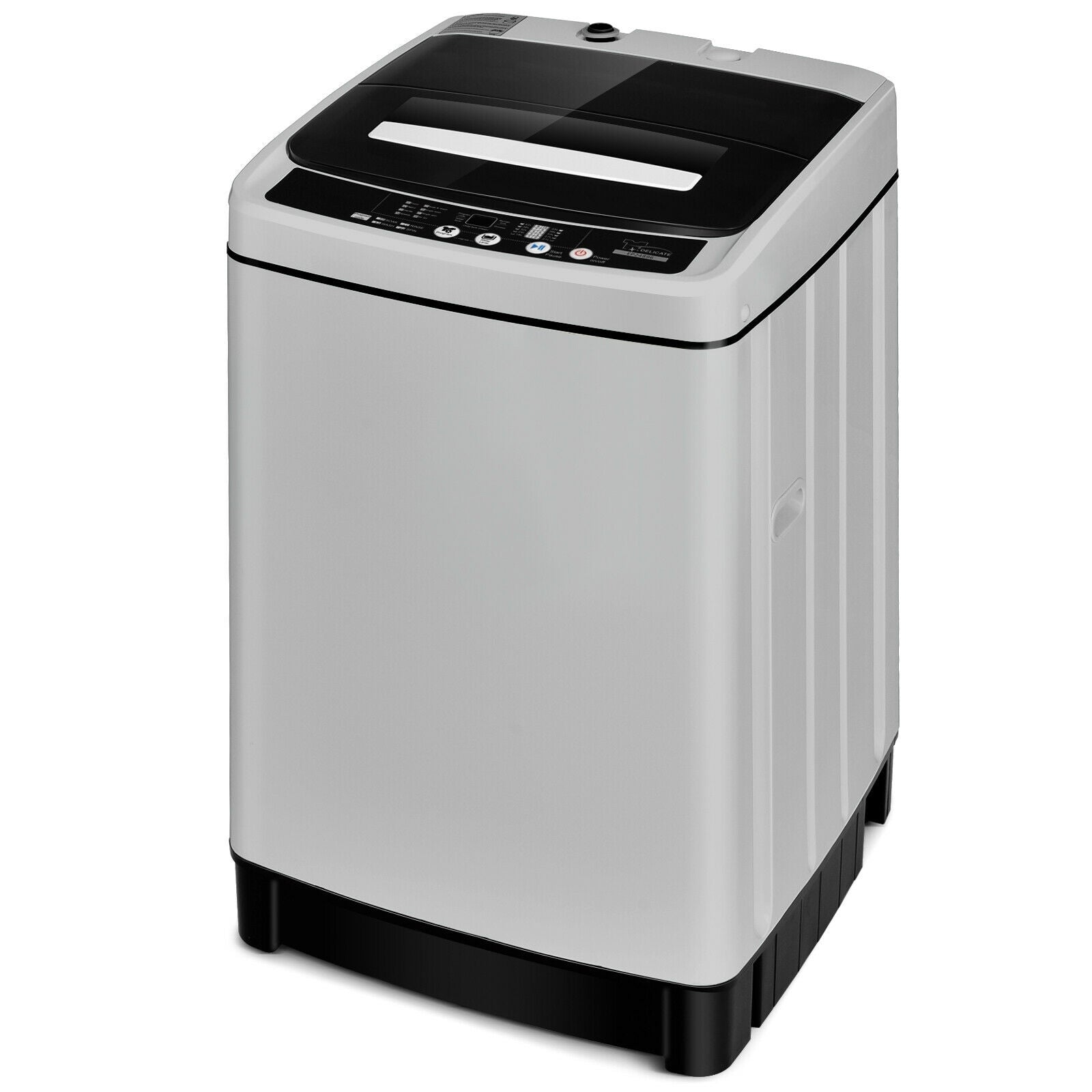 Full-Automatic Washing Machine 1.5 Cubic Feet 11 LBS Washer-White - Gray