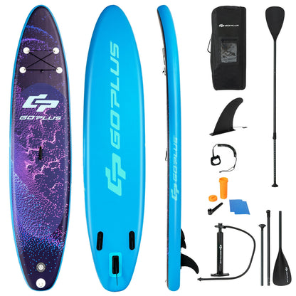 11 Feet Inflatable Stand Up Paddle Board Surfboard with Bag Aluminum Paddle Pump-L - M