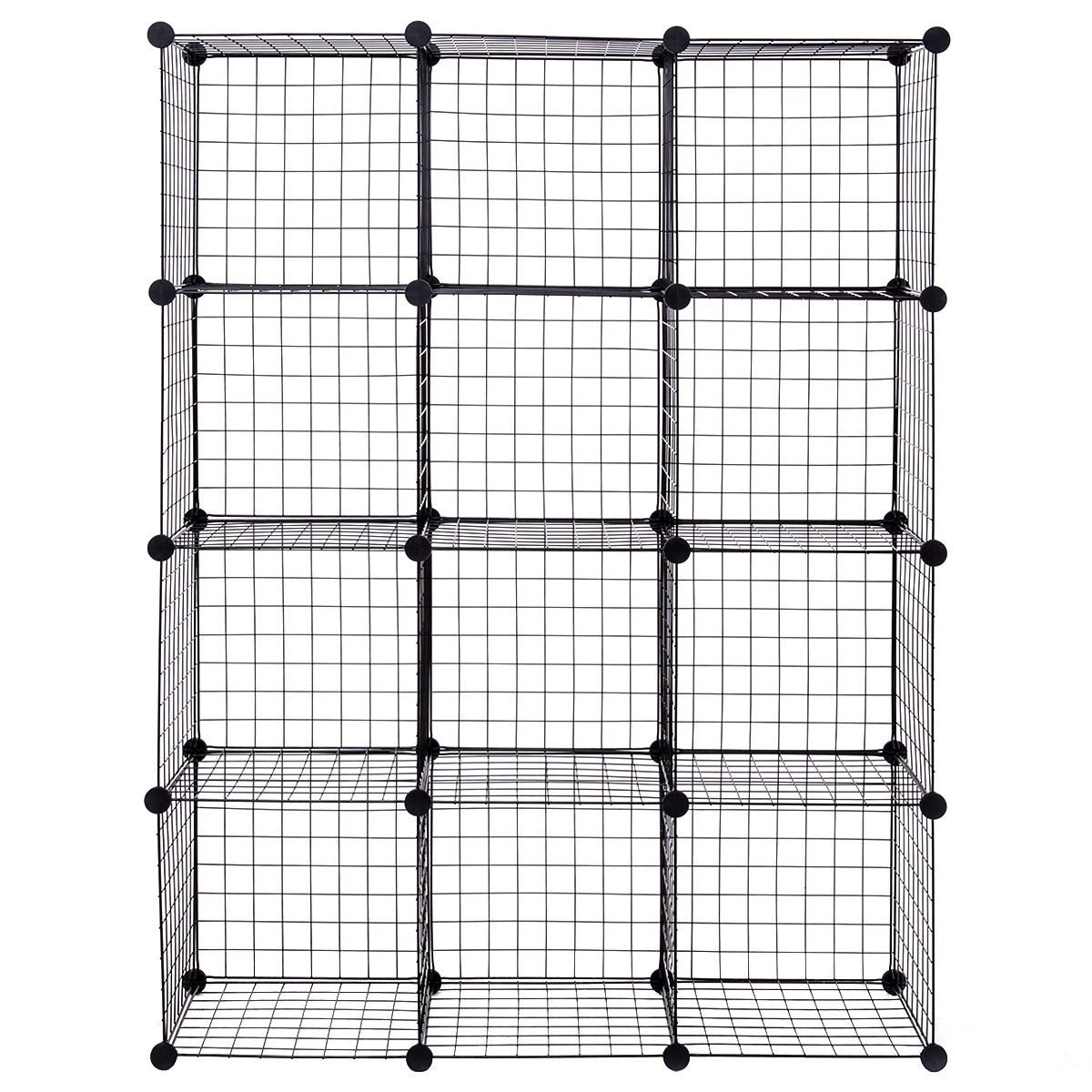 12-Cube Wire Storage Organizer 42" x 14" x 56" Metal Grid