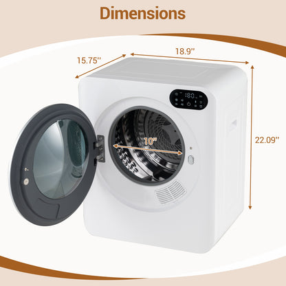 1.5 Cu Ft Portable Clothes Dryer with LED Touch Control