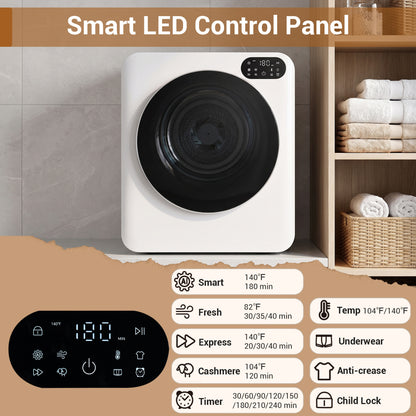 1.5 Cu Ft Portable Clothes Dryer with LED Touch Control