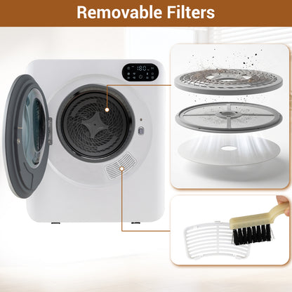 1.5 Cu Ft Portable Clothes Dryer with LED Touch Control