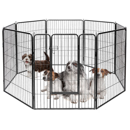 8 Metal Panel Heavy Duty Pet Playpen Dog Fence with Door