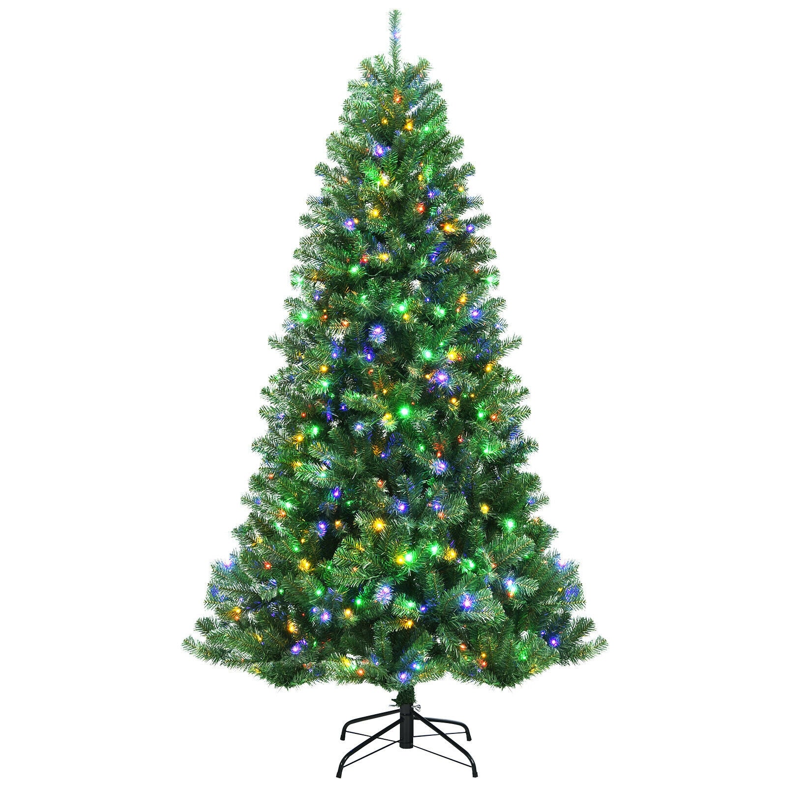 Artificial Hinged Christmas Tree with Remote-controlled Color-changing LED Lights-6' - 6'