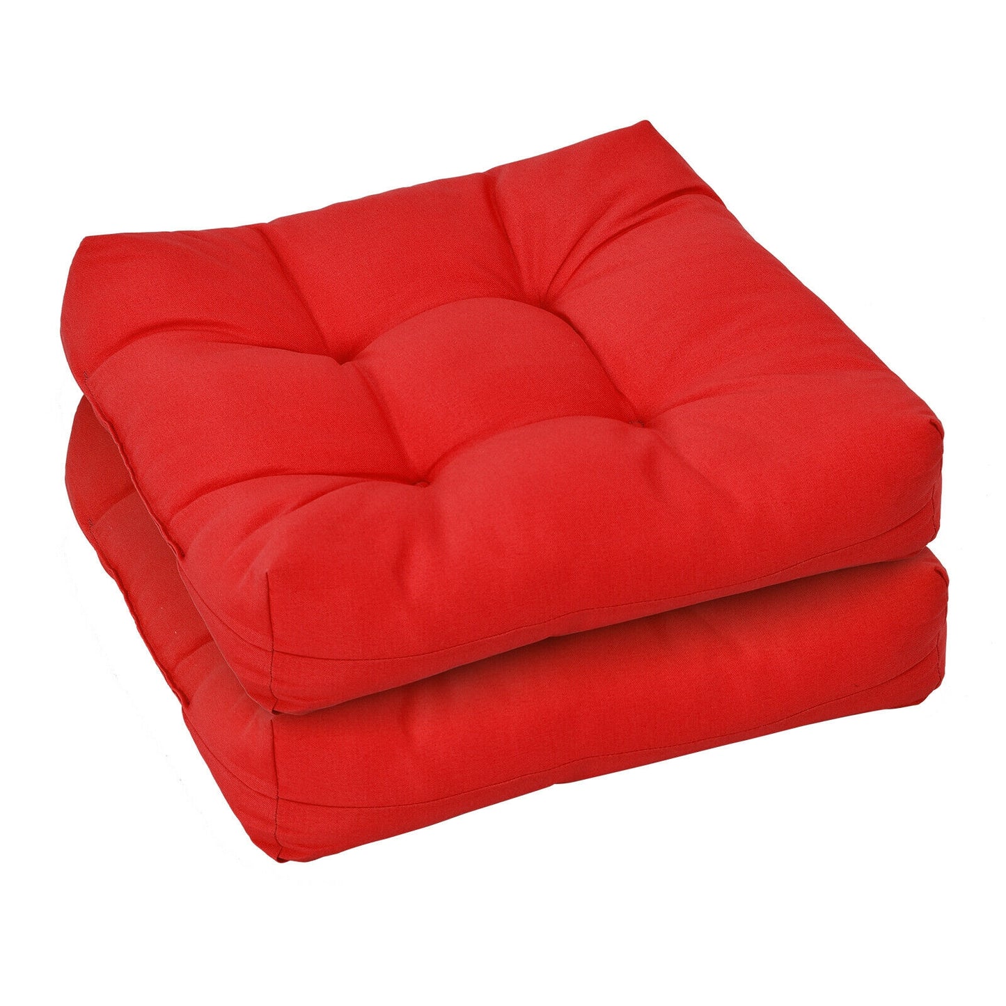 21 Inch x 21 Inch Patio Chair Seat Cushion Pads for Indoor and Outdoor-Orange - Red