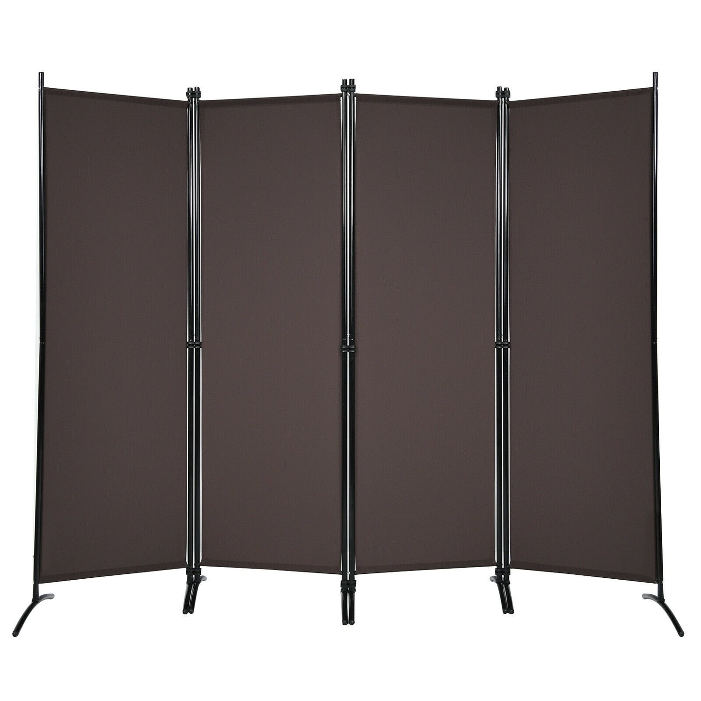 4-Panel Room Divider with Steel Frame