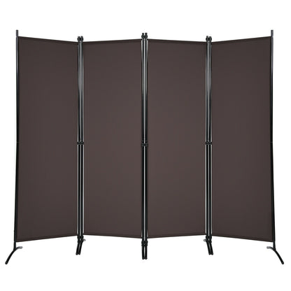 4-Panel Room Divider with Steel Frame