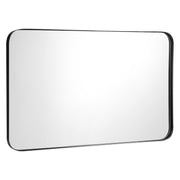 32 Inch x 20 Inch Metal Frame Wall-Mounted Rectangle Mirror-Black - Black
