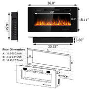 36" Slim Wall Mount Fireplace
