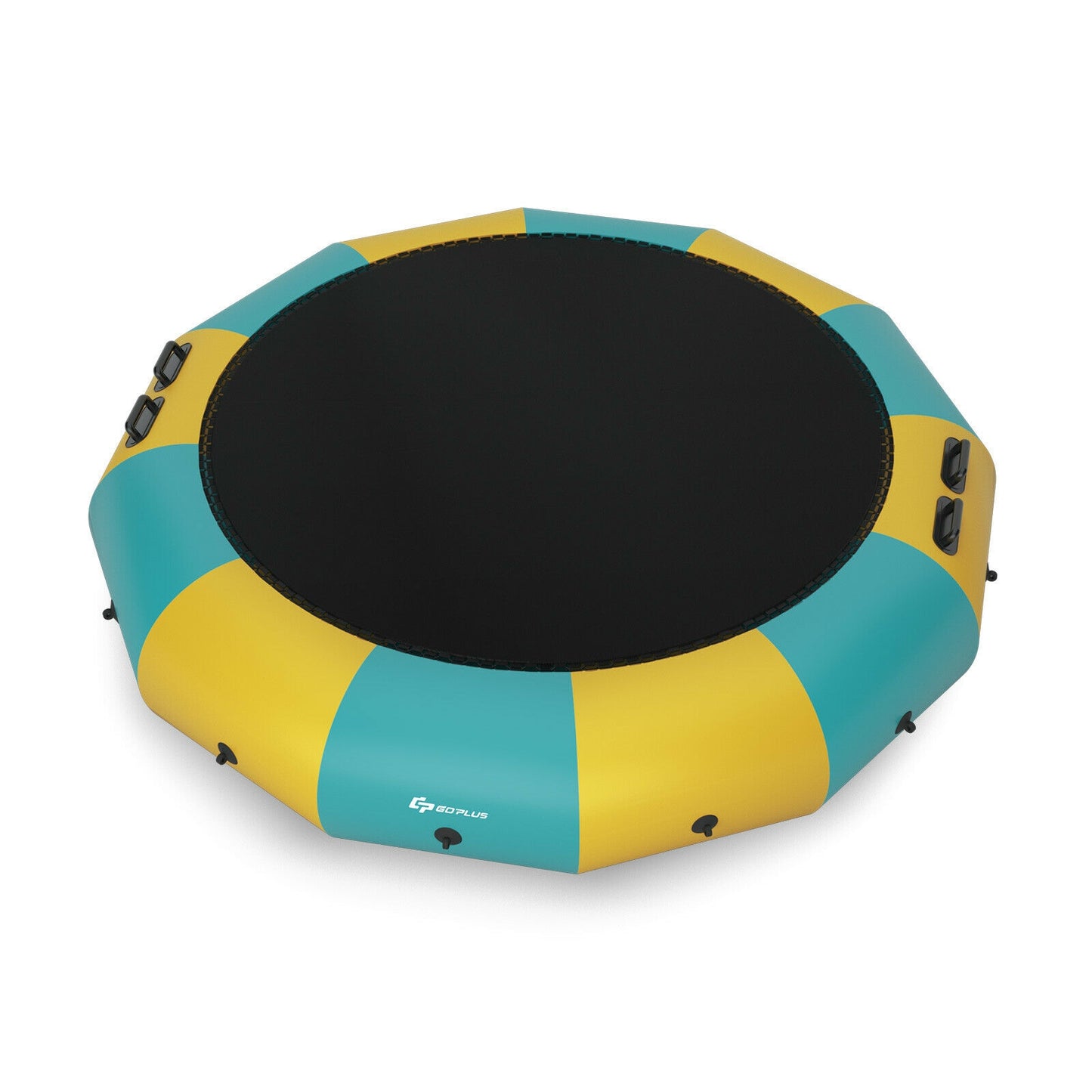 15 Feet Inflatable Splash Padded Water Bouncer Trampoline-Blue - Yellow