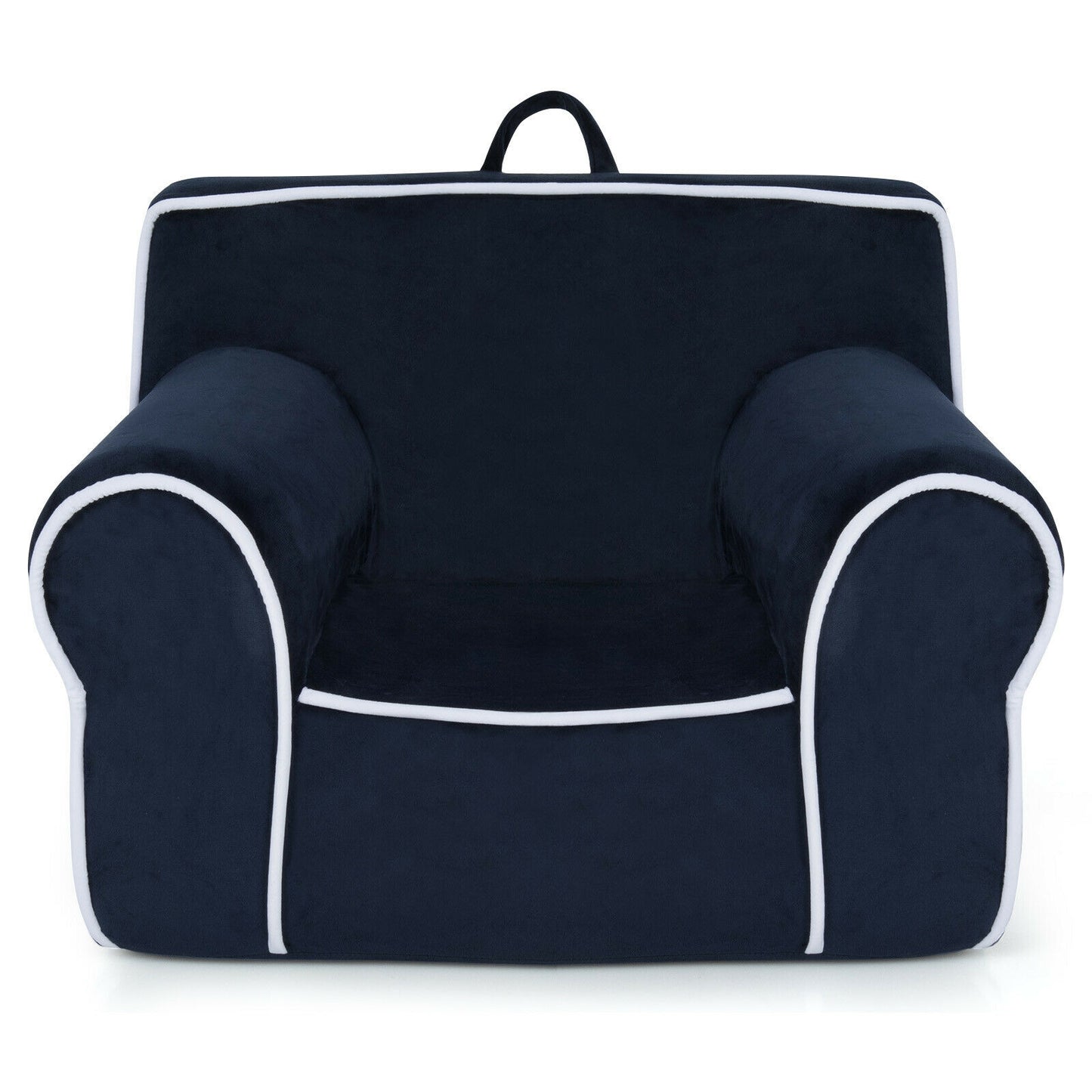 Upholstered Kids Sofa with Velvet Fabric and High-Quality Sponge-Pink - Navy