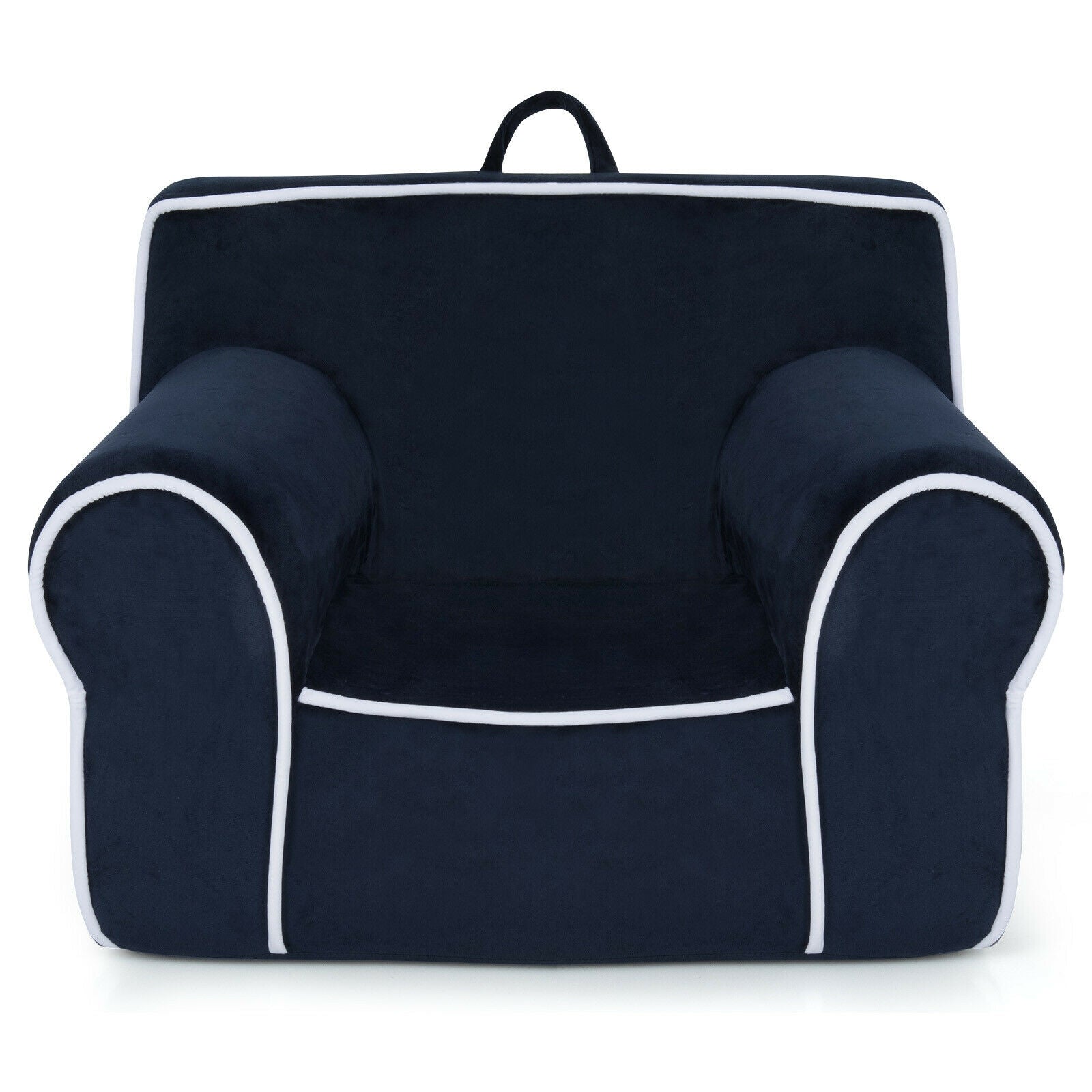 Upholstered Kids Sofa with Velvet Fabric and High-Quality Sponge-Pink - Navy