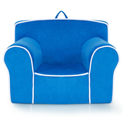 Upholstered Kids Sofa with Velvet Fabric and High-Quality Sponge