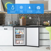 3 Cubic Feet Compact Upright Freezer with Stainless Steel Door