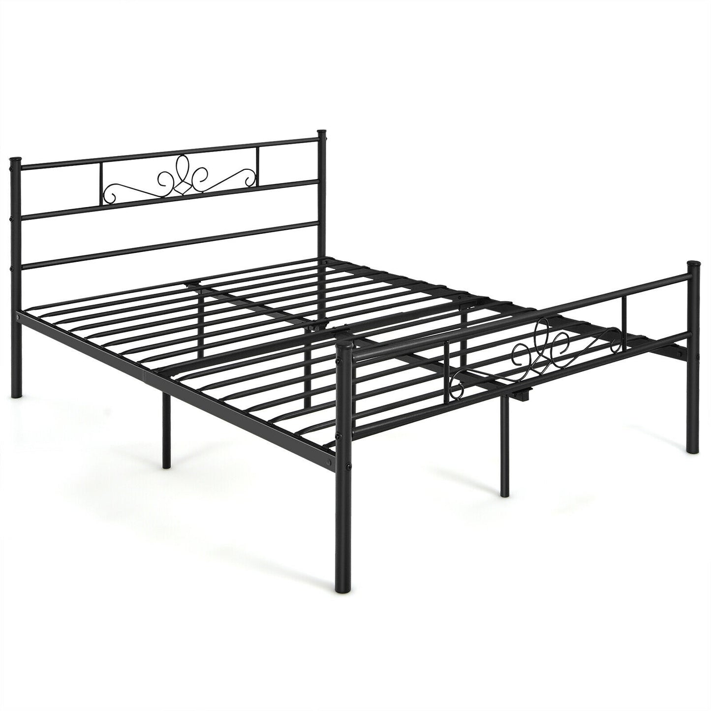 Twin/Full/Queen Size Metal Bed Frame with Headboard and Footboard-Twin Size - Full Size