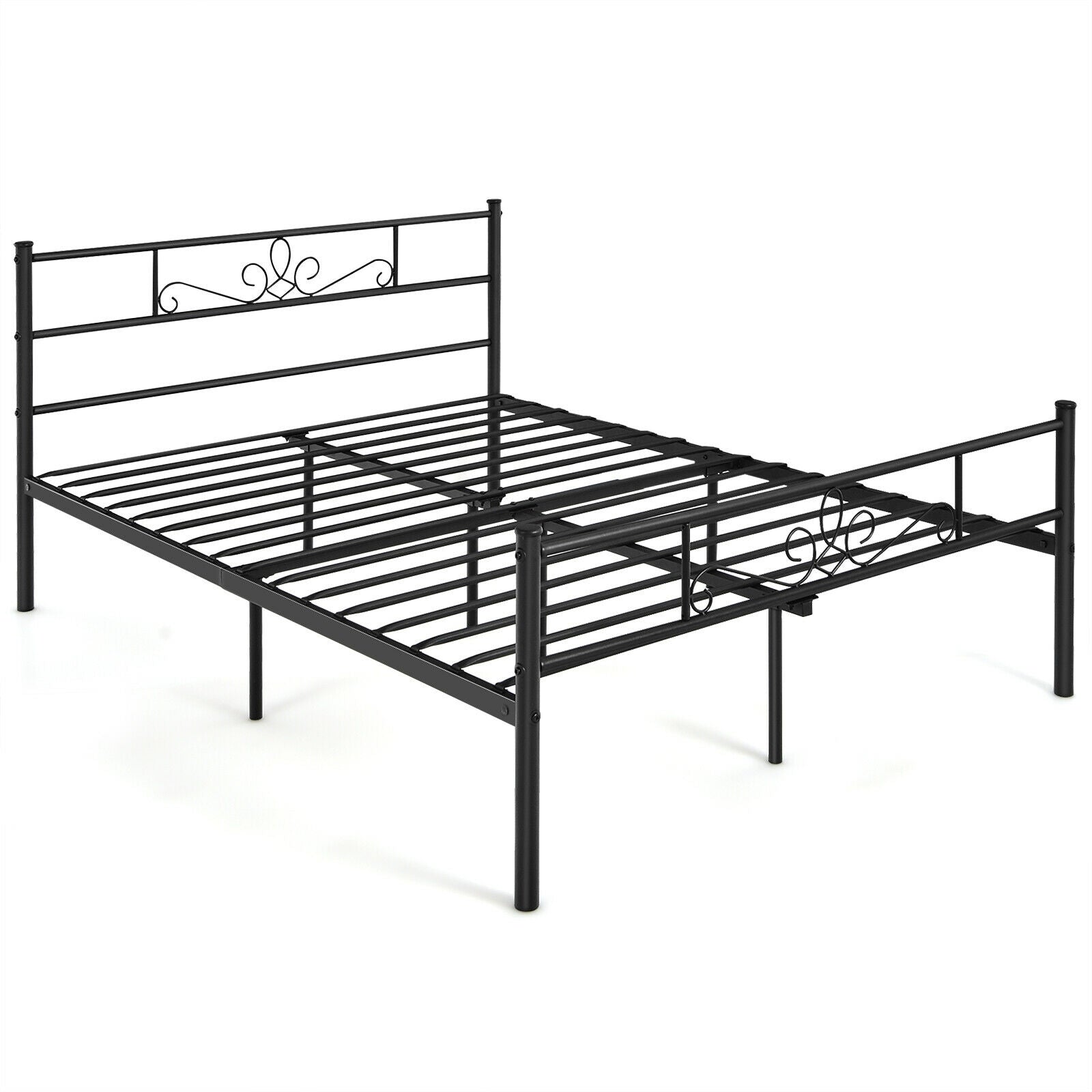 Twin/Full/Queen Size Metal Bed Frame with Headboard and Footboard-Twin Size - Full Size