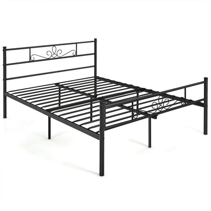 Twin/Full/Queen Size Metal Bed Frame with Headboard and Footboard-Twin Size - Full Size