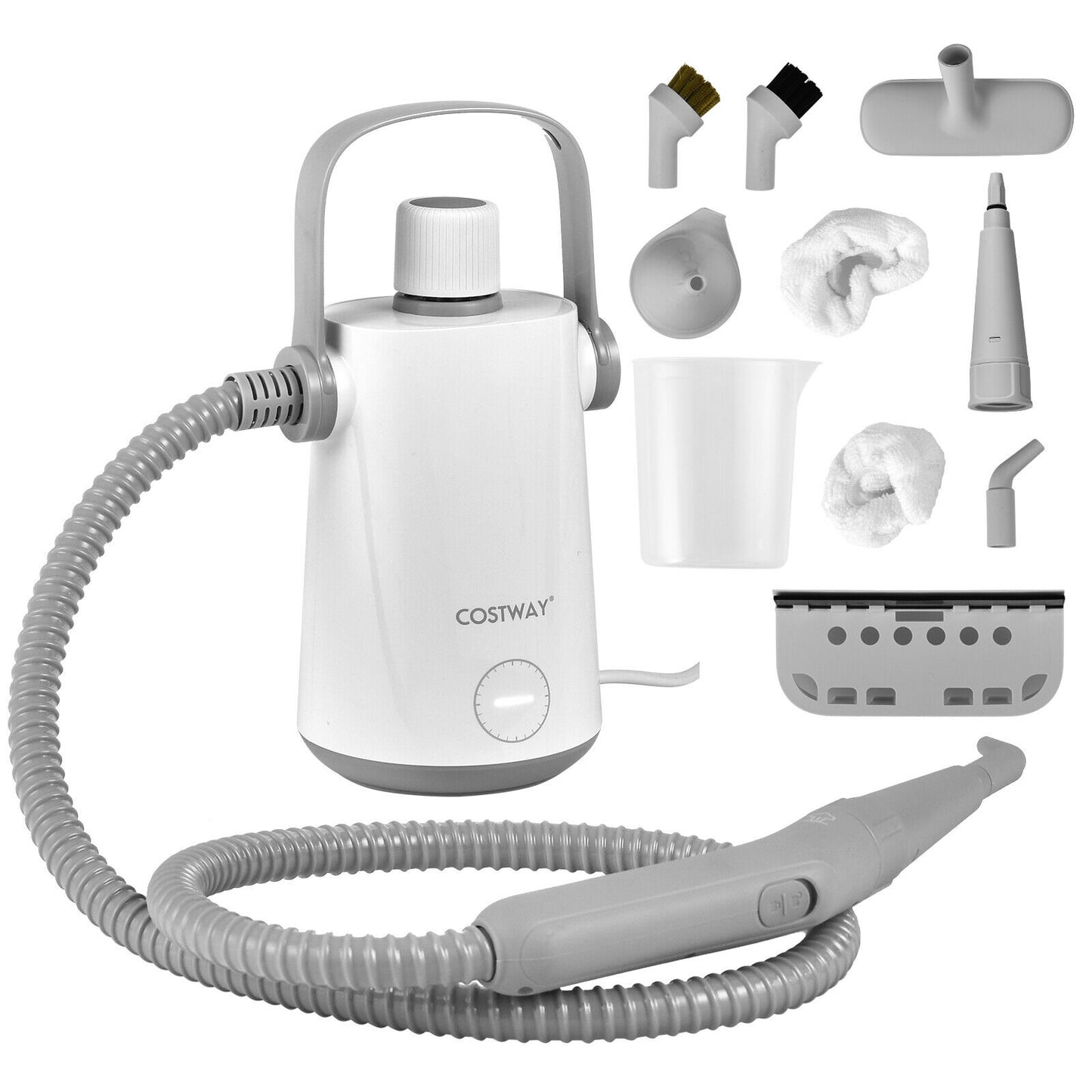 1000W Multifunction Portable Hand-held Steam Cleaner with 10 Accessories-Gray - Gray