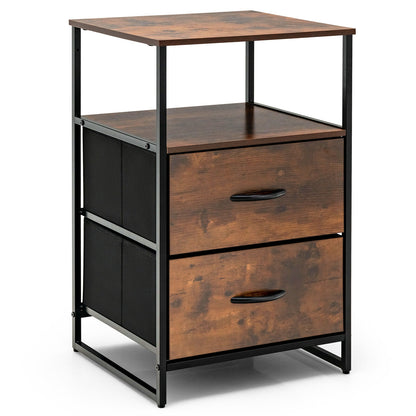Freestanding Cabinet Dresser with Wooden Top Shelves-S - S