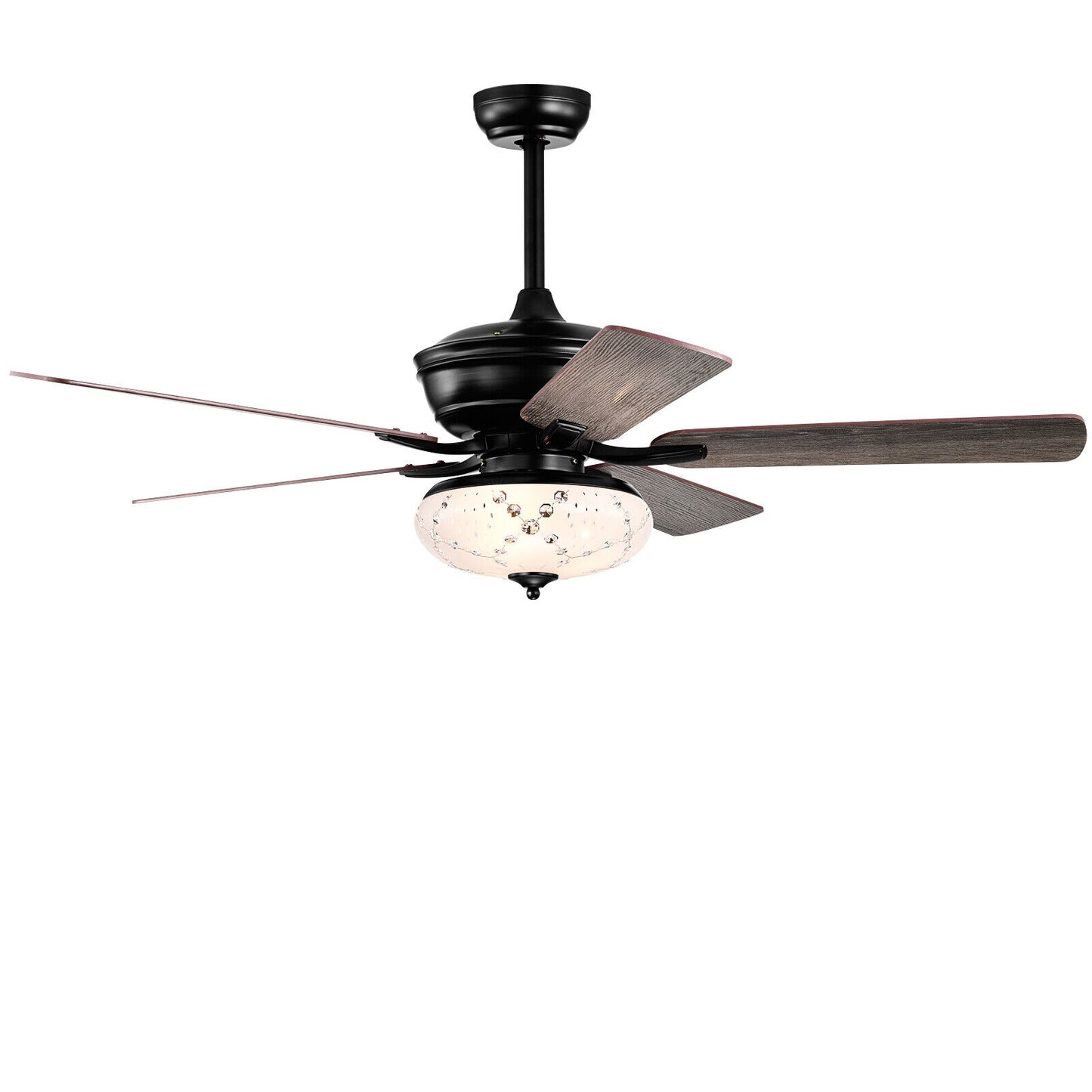 52 Inch Ceiling Fan with 3 Wind Speeds and 5 Reversible Blades-Gray - Gray