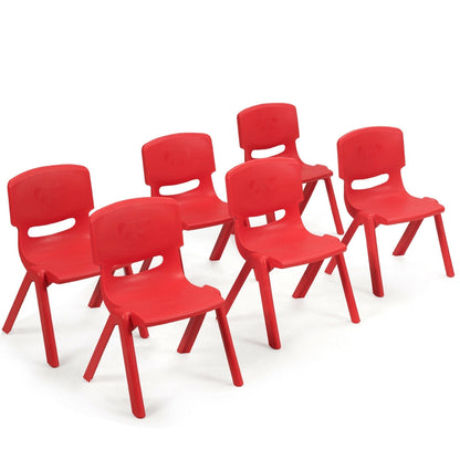 6-pack Kids Plastic Stackable Classroom Chairs-Blue - Red