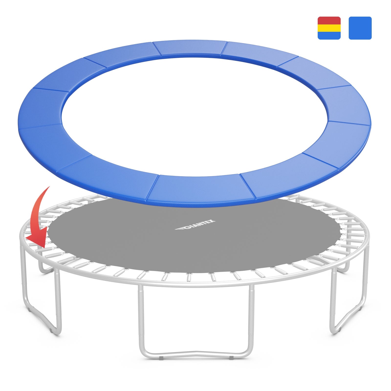 15 Feet Universal Trampoline Spring Cover-Blue - Blue