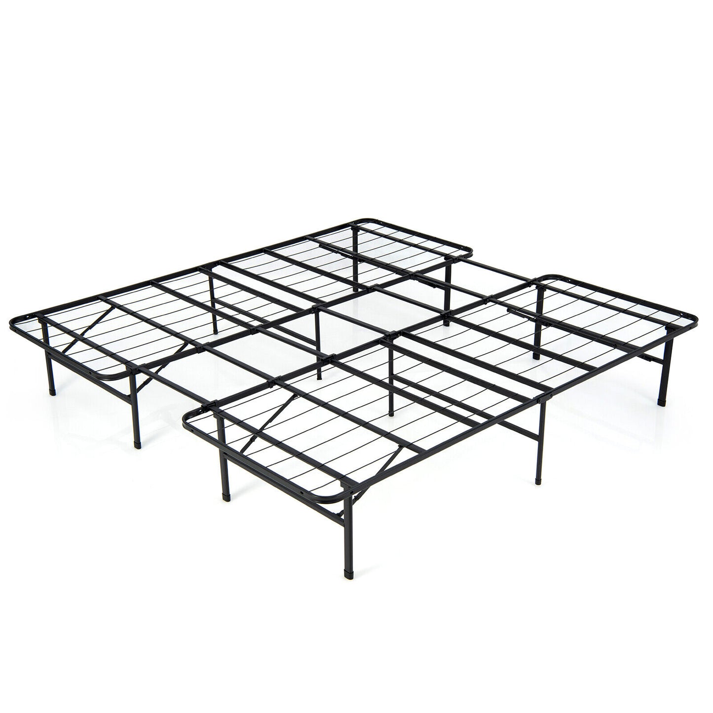 Full/King Size Folding Steel Platform Bed Frame for Kids and Adults