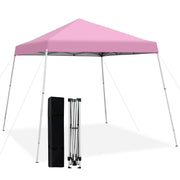 10 x 10 Feet Outdoor Instant Pop-up Canopy with Carrying Bag-Blue - Pink