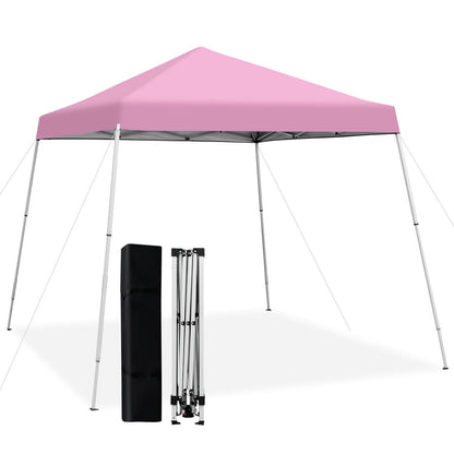 10 x 10 Feet Outdoor Instant Pop-up Canopy with Carrying Bag-Blue - Pink