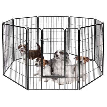8 Metal Panel Heavy Duty Pet Playpen Dog Fence with Door-40 Inch - 48 Inches