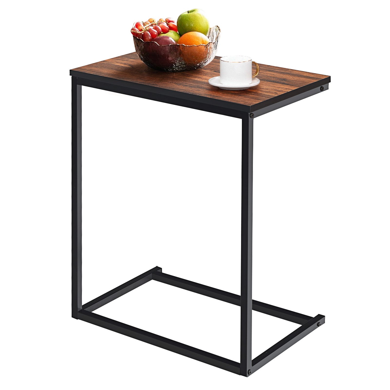 26 Inch Beside Sofa Laptop Holder End Stand Desk-Brown - Brown