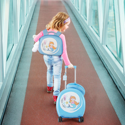 Kids Luggage Set with 14 Inches Carry-on Hardside Spinner Toddler Luggage and 10 Inches Backpack