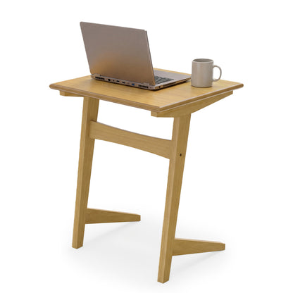 C-Shaped End Table Set of 2 with Wood Veneer Top