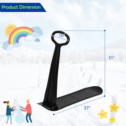 1-Rider Snow Scooter with Grip Handle-Black
