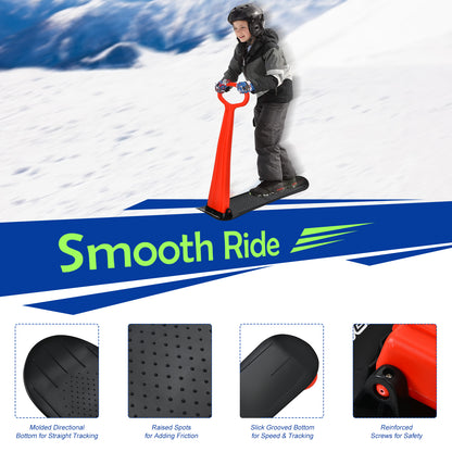 1-Rider Snow Scooter with Grip Handle-Red